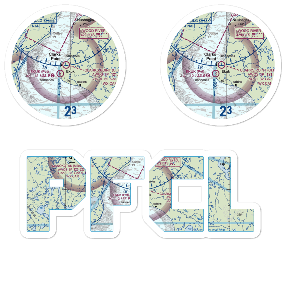 Clarks Point Airport (CLP) VFR Sectional Sticker Pack 