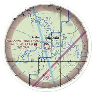 Allakaket Airport (6A8) VFR Sectional Sticker (20 mile)