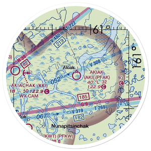 Akiak Airport (AKI) VFR Sectional Sticker (20 mile)