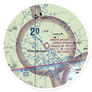 White Mountain Airport (WMO) VFR Sectional Sticker (20 mile)