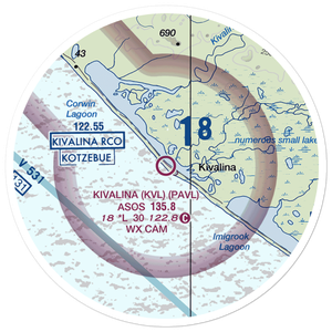 Kivalina Airport (KVL) VFR Sectional Sticker (20 mile)