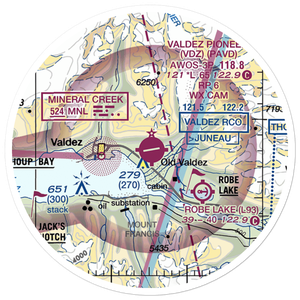 Valdez Pioneer Field (VDZ) VFR Sectional Sticker (20 mile)