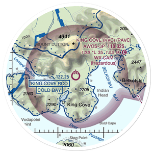 King Cove Airport (KVC) VFR Sectional Sticker (20 mile)