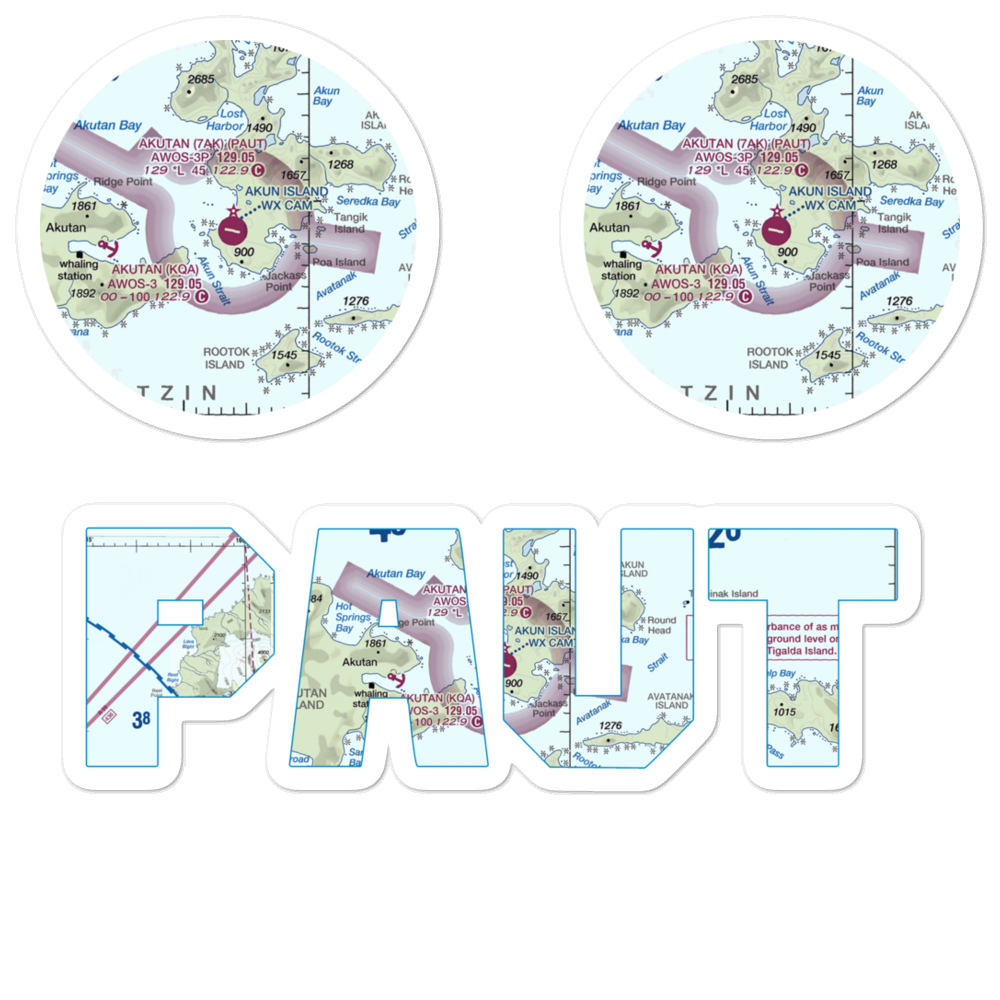 Akun Airport (7AK) VFR Sectional Sticker Pack 