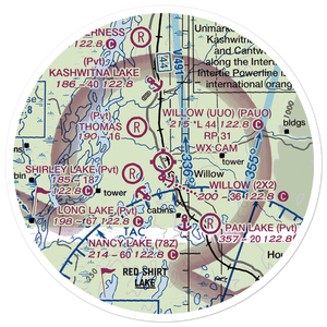 Willow Airport (UUO) VFR Sectional Sticker (20 mile)