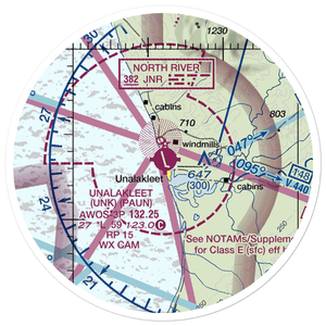 Unalakleet Airport (UNK) VFR Sectional Sticker (20 mile)