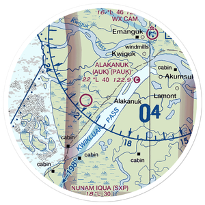 Alakanuk Airport (AUK) VFR Sectional Sticker (20 mile)