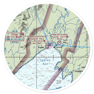 Togiak Airport (TOG) VFR Sectional Sticker (30 mile)