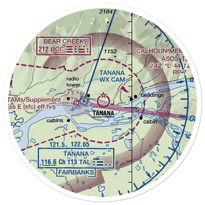 Ralph M Calhoun Memorial Airport (TAL) VFR Sectional Sticker (20 mile)