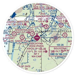 Soldotna Airport (SXQ) VFR Sectional Sticker (20 mile)