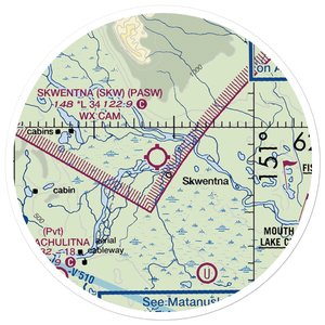 Skwentna Airport (SKW) VFR Sectional Sticker (20 mile)