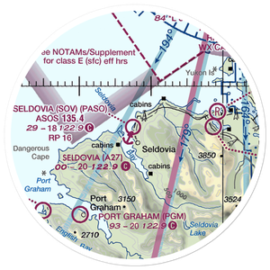 Seldovia Airport (SOV) VFR Sectional Sticker (20 mile)