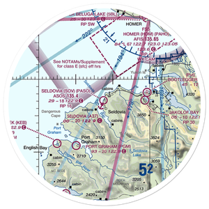 Seldovia Airport (SOV) VFR Sectional Sticker (30 mile)