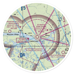 St Mary's Airport (KSM) VFR Sectional Sticker (30 mile)