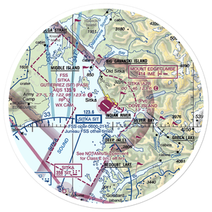 Sitka Rocky Gutierrez Airport (SIT) VFR Sectional Sticker (30 mile)