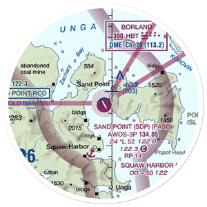 Sand Point Airport (SDP) VFR Sectional Sticker (20 mile)