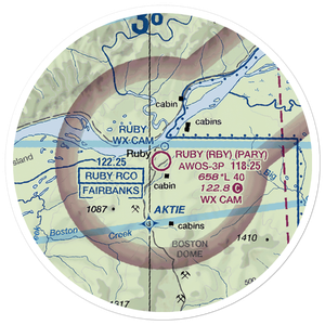 Ruby Airport (RBY) VFR Sectional Sticker (20 mile)