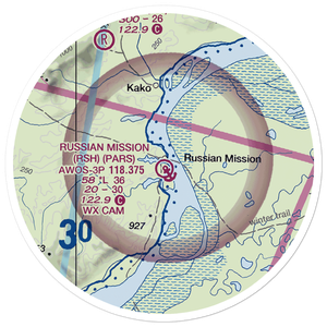 Russian Mission Airport (RSH) VFR Sectional Sticker (20 mile)