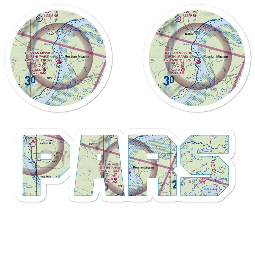 Russian Mission Airport (RSH) VFR Sectional Sticker Pack 