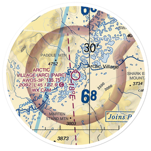 Arctic Village Airport (ARC) VFR Sectional Sticker (20 mile)