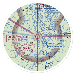 Nuiqsut Airport (AQT) VFR Sectional Sticker (20 mile)