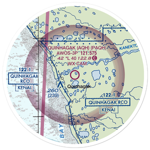 Quinhagak Airport (AQH) VFR Sectional Sticker (20 mile)