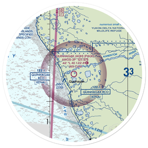 Quinhagak Airport (AQH) VFR Sectional Sticker (30 mile)