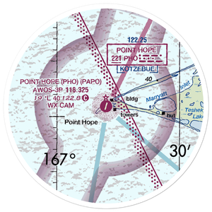 Point Hope Airport (PHO) VFR Sectional Sticker (20 mile)