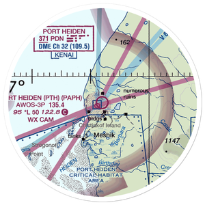 Port Heiden Airport (PTH) VFR Sectional Sticker (20 mile)