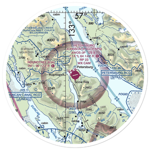 Petersburg James A Johnson Airport (PSG) VFR Sectional Sticker (30 mile)