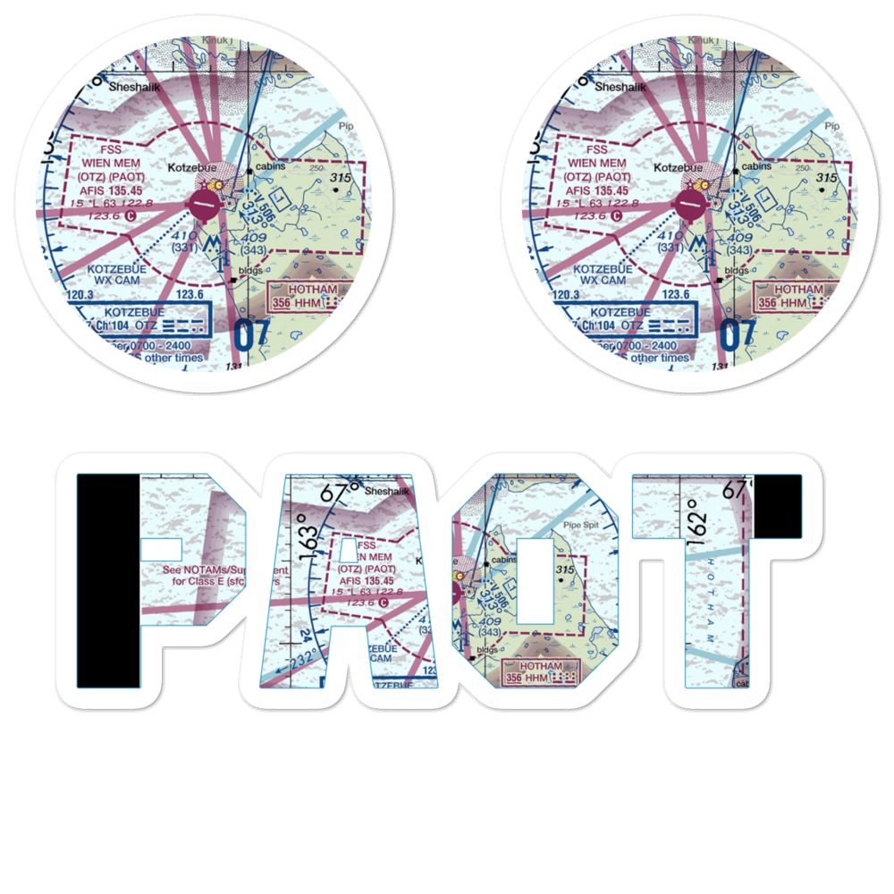 Ralph Wien Memorial Airport (OTZ) VFR Sectional Sticker Pack 