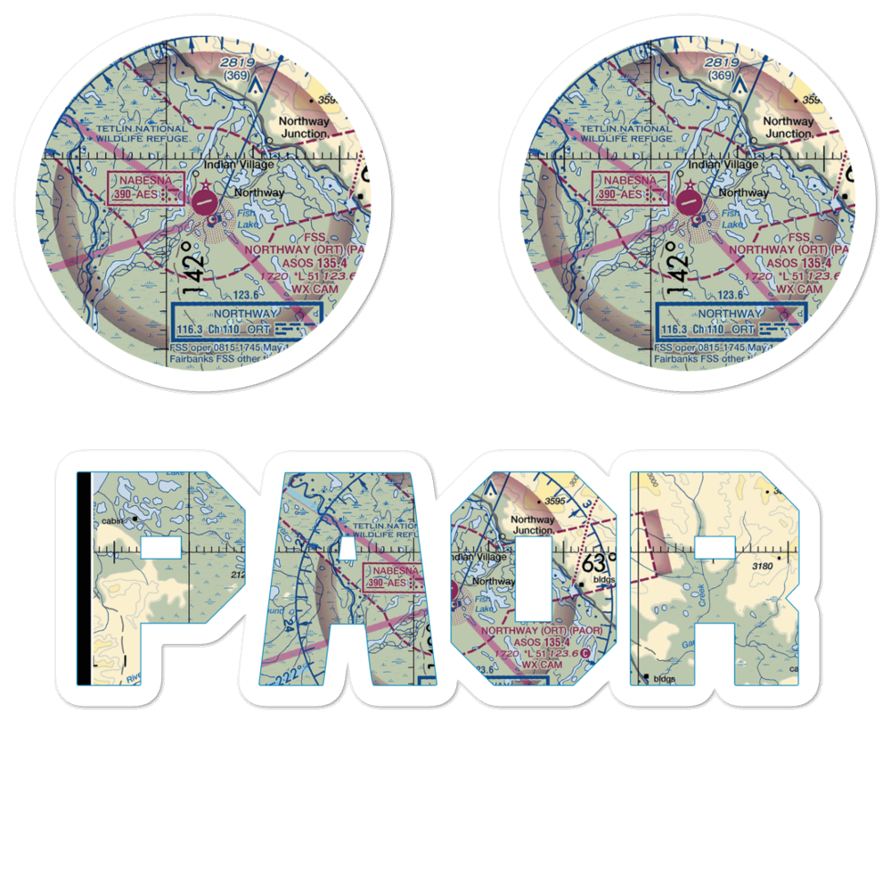 Northway Airport (ORT) VFR Sectional Sticker Pack 