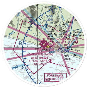 Nome Airport (OME) VFR Sectional Sticker (20 mile)