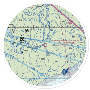 Portage Creek Airport (A14) VFR Sectional Sticker (30 mile)