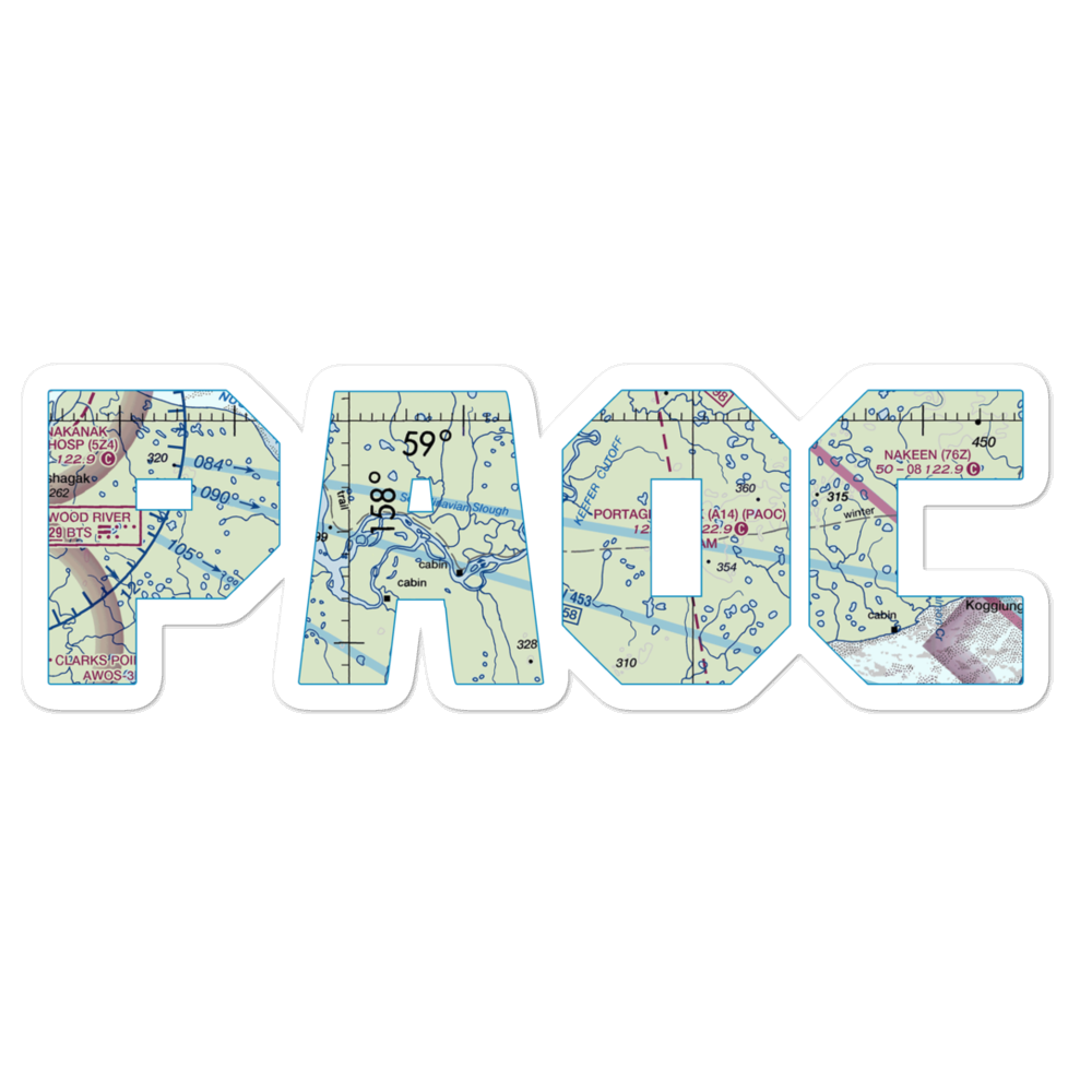 Portage Creek Airport (A14) VFR Sectional Sticker 