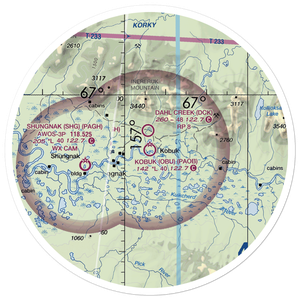 Kobuk Airport (OBU) VFR Sectional Sticker (30 mile)