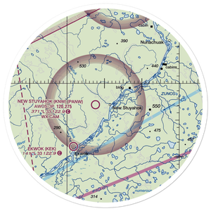 New Stuyahok Airport (KNW) VFR Sectional Sticker (30 mile)