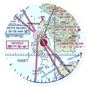 Annette Island Airport (ANN) VFR Sectional Sticker (20 mile)