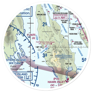 Funter Bay Seaplane Base (FNR) VFR Sectional Sticker (20 mile)