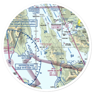 Funter Bay Seaplane Base (FNR) VFR Sectional Sticker (30 mile)