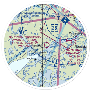 Napakiak Airport (WNA) VFR Sectional Sticker (20 mile)