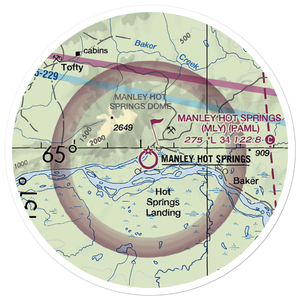 Manley Hot Springs Airport (MLY) VFR Sectional Sticker (20 mile)