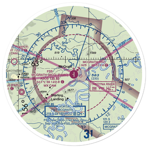 McGrath Airport (MCG) VFR Sectional Sticker (30 mile)