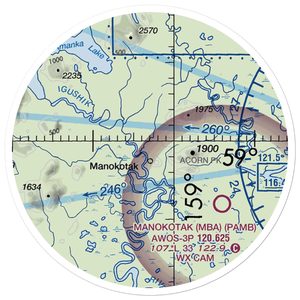 Manokotak Airport (MBA) VFR Sectional Sticker (20 mile)