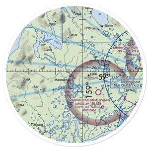 Manokotak Airport (MBA) VFR Sectional Sticker (30 mile)
