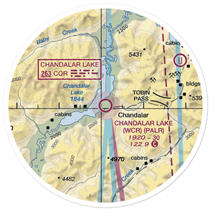 Chandalar Lake Airport (WCR) VFR Sectional Sticker (20 mile)