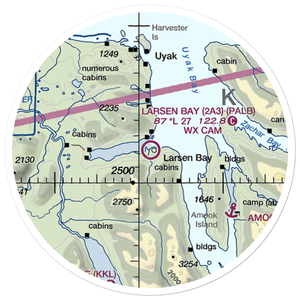 Larsen Bay Airport (2A3) VFR Sectional Sticker (20 mile)