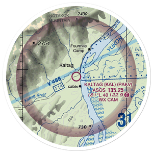 Kaltag Airport (KAL) VFR Sectional Sticker (20 mile)