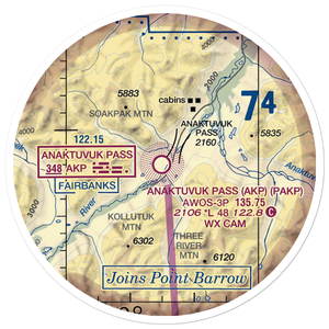 Anaktuvuk Pass Airport (AKP) VFR Sectional Sticker (20 mile)