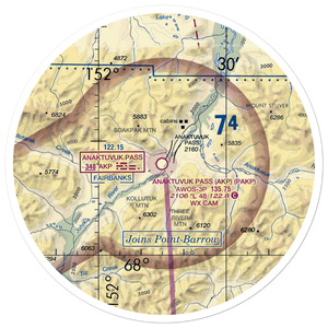 Anaktuvuk Pass Airport (AKP) VFR Sectional Sticker (30 mile)